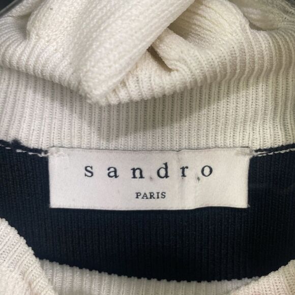 Sandro Blk Knit Hi Neck W Floral Scarf - Picture 13 of 15